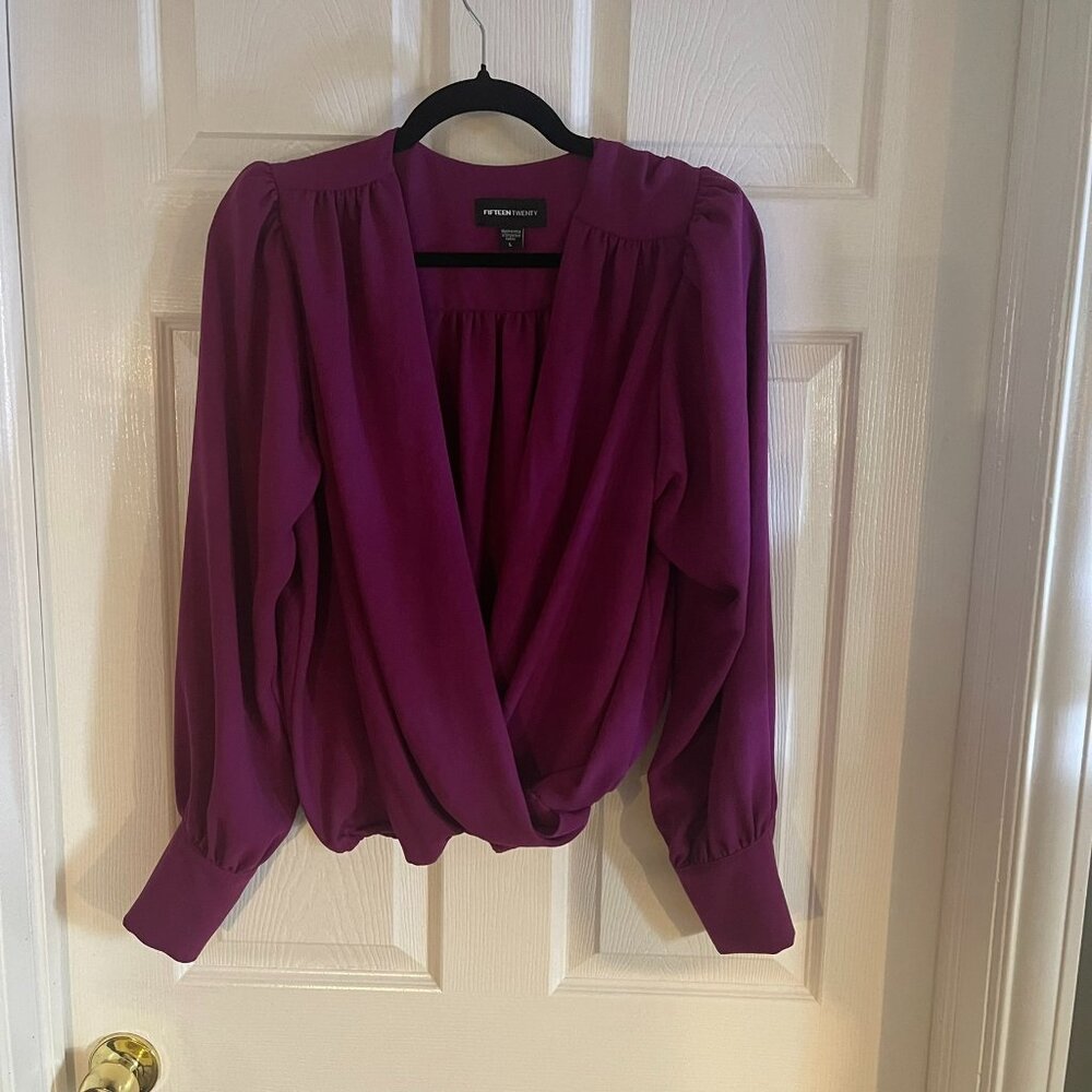Women's Drape Front Top Magenta -Large